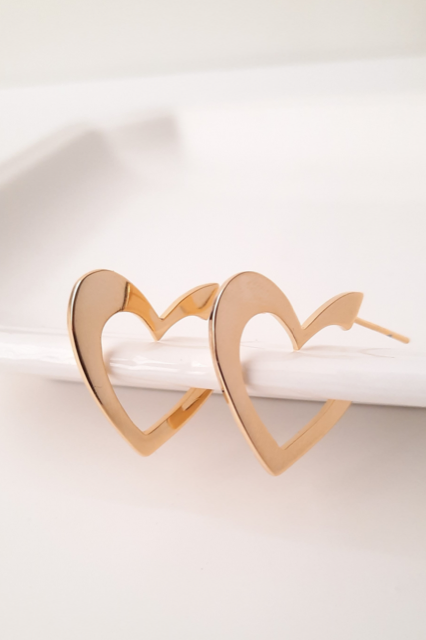 18K Gold Plated Heart Earrings