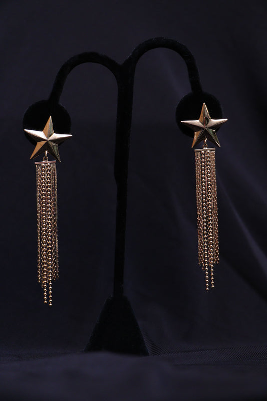 18K Gold Plated Star Dangle Earrings